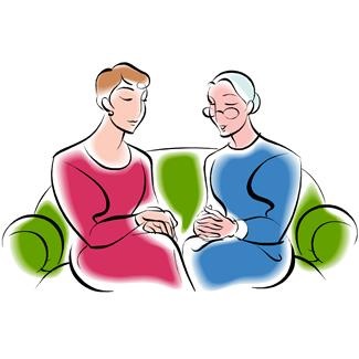 eldercare conversation with daughter and aging parent